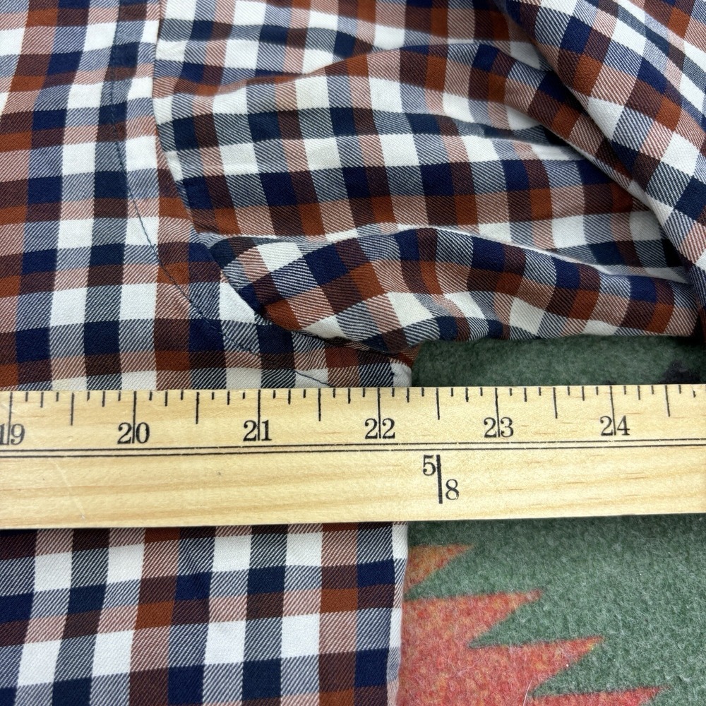 Patagonia Button Up Shirt Men's Medium Brown Plaid Check Long Sleeve Cotton - Picture 9 of 10